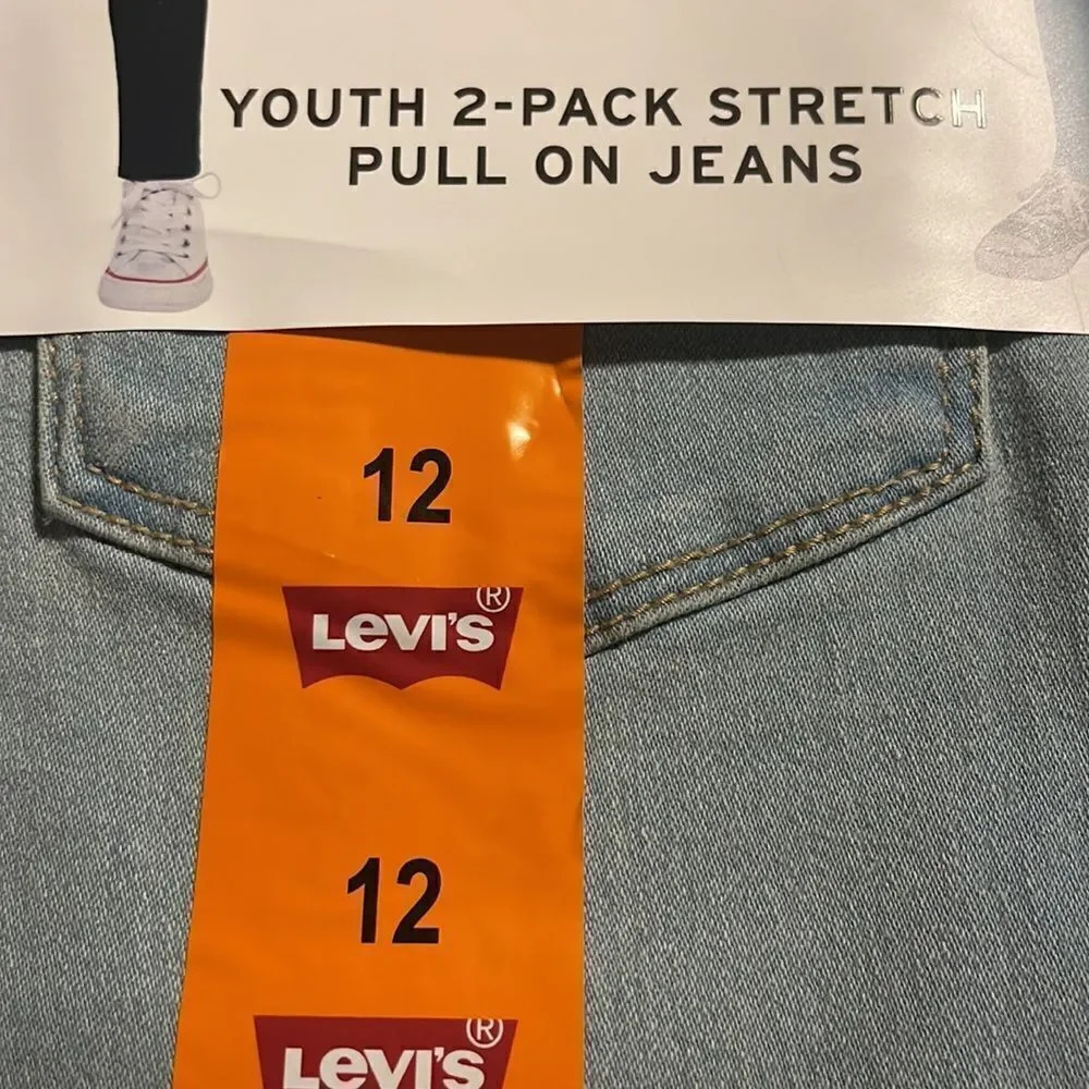 Levi's Girls' 2 Pack Pull On Jean 6 pairs size 16 Pink Blue Black - Picture 11 of 15
